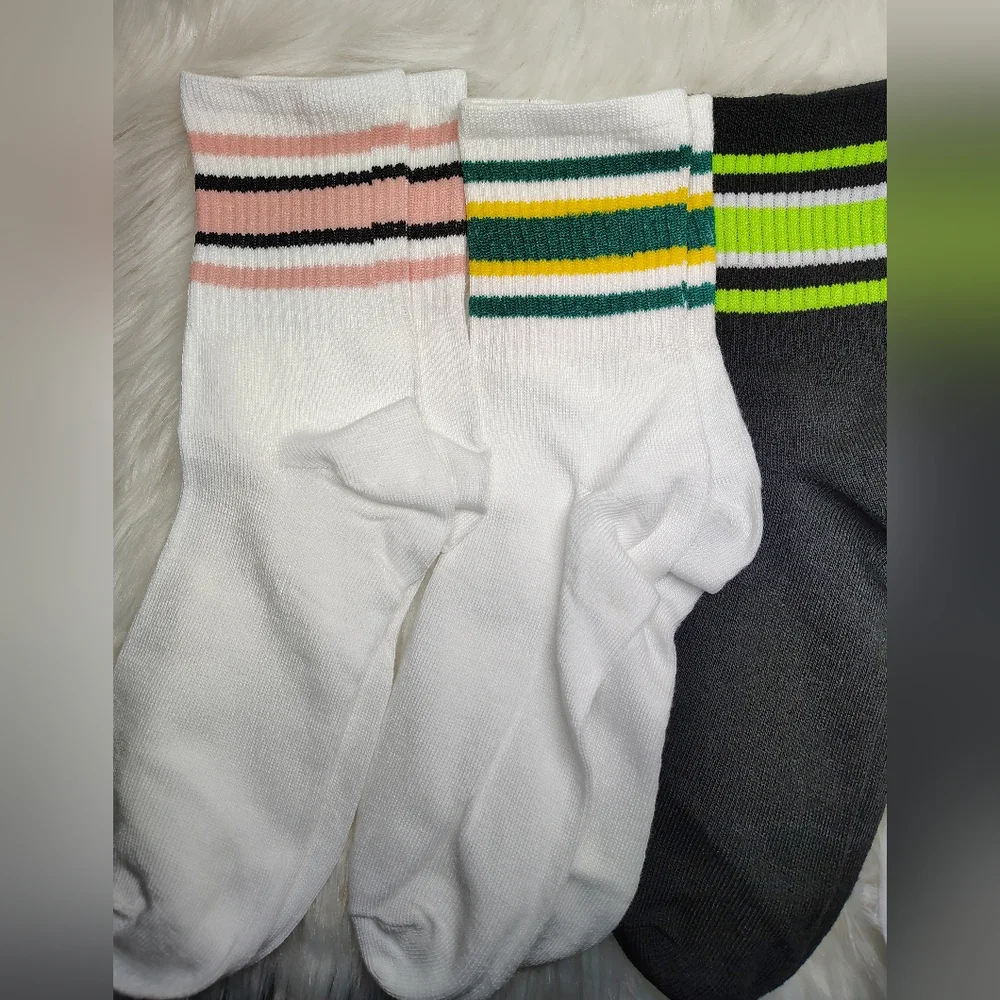 🍉5 For $25* Women's Striped Crew Socks